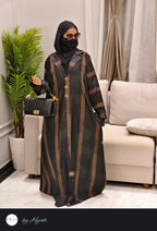Designer wear LAPEL STRIPES Abaya