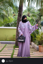 Luxury-inspired Lavender Embroidery Designer Wear Abaya