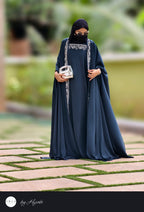 Moroccan Designer Bridal Wear Stone Work Premium Abaya bottle Green