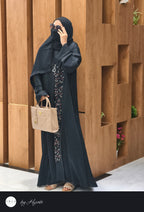 One Side Lapel Stone Work Abaya