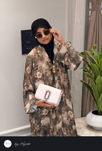 Modern Floral Printed Abaya – Luxury in Every Detail