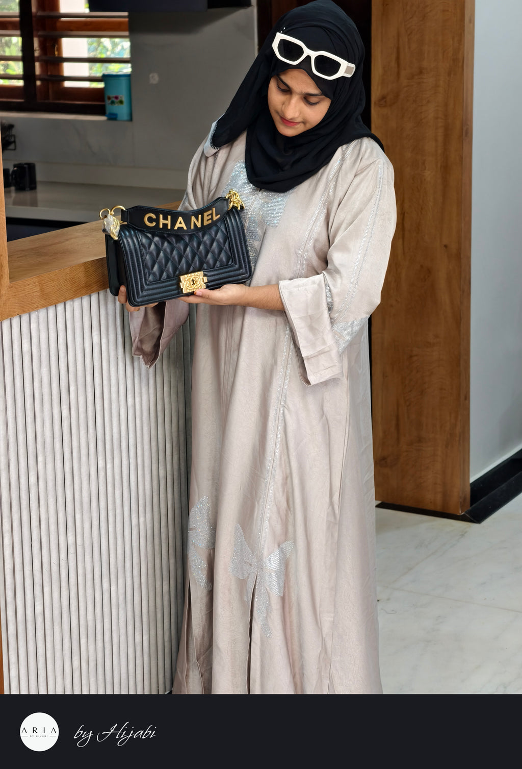 Luxury Sana Khan Inspired Butterfly Abaya