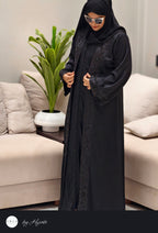 Black Designer Wear Stone Work Embroidery Abaya