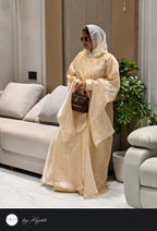 Golden Organza Satin Abaya – Inspired by GOLD FISH