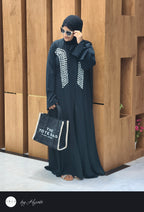 Black Abhaya with White Designer Stone Work