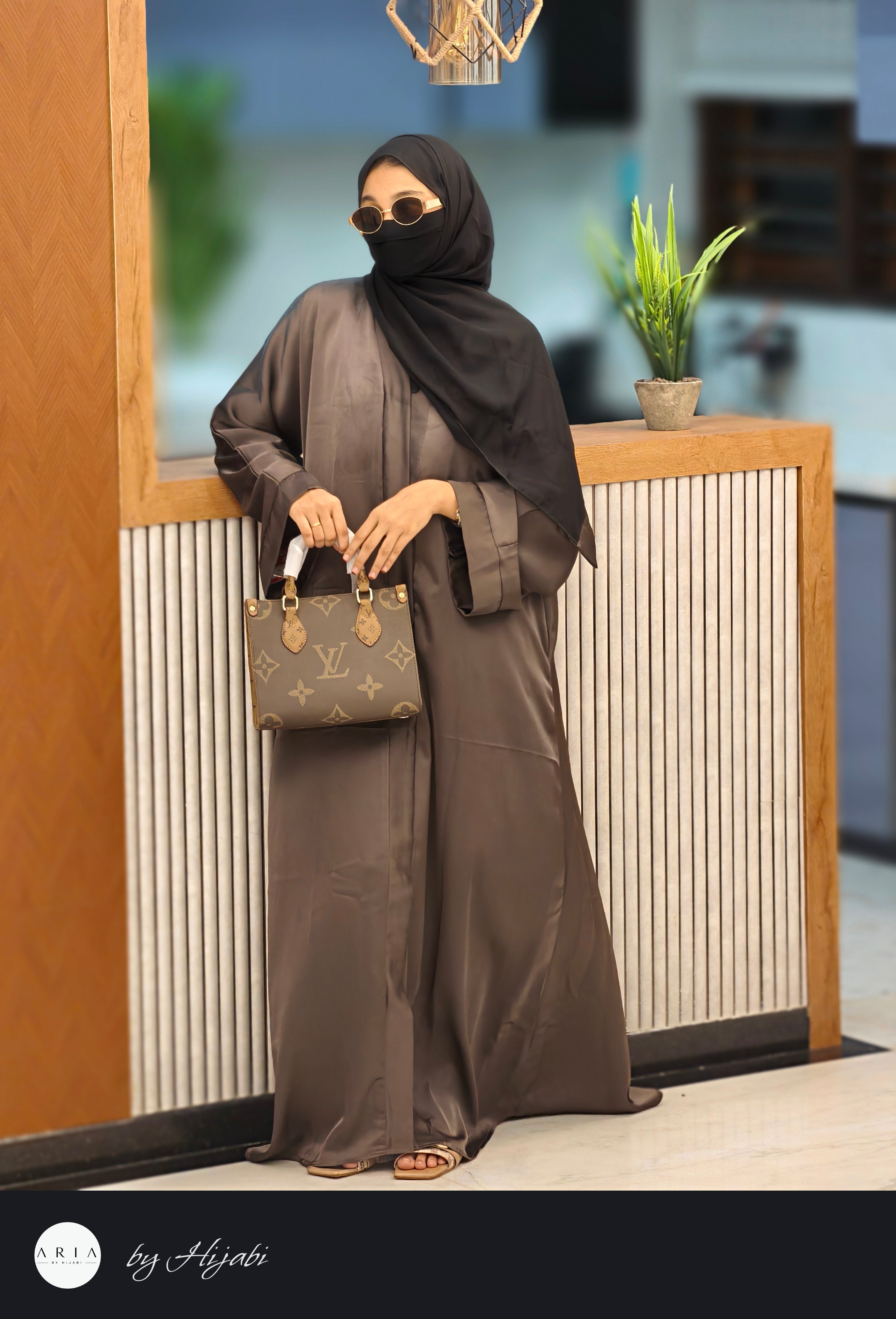 Coffee Brown Elegant Abaya