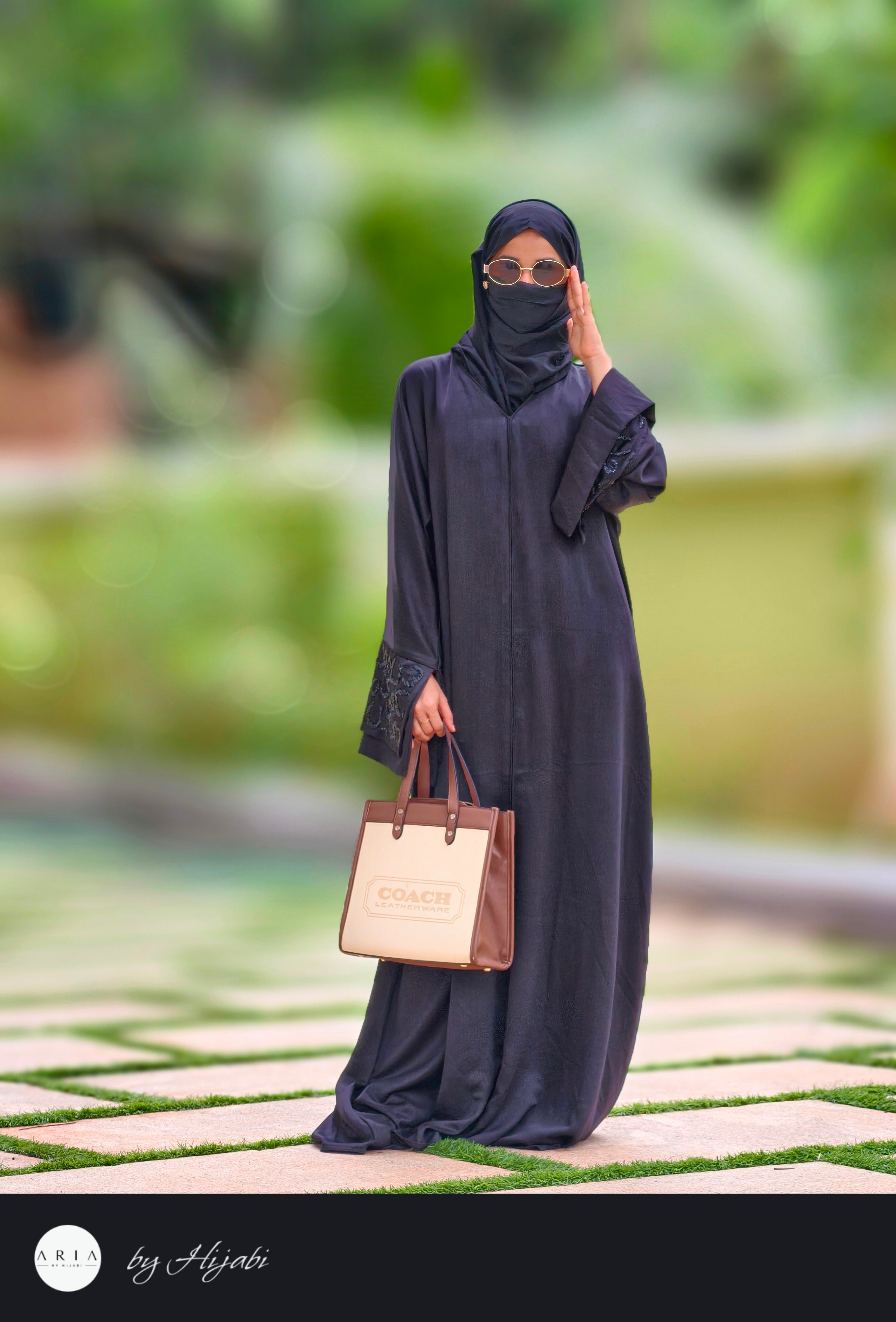 Simple Decent Sleeve Stone Work Premium Abaya