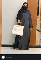 Black FENDI Designer Abaya