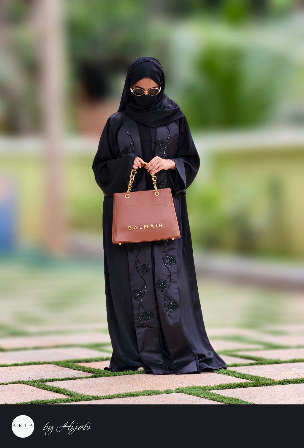 Shawl Collar Stone Work Premium Abaya