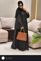 Black Self-Printed Designer Abaya