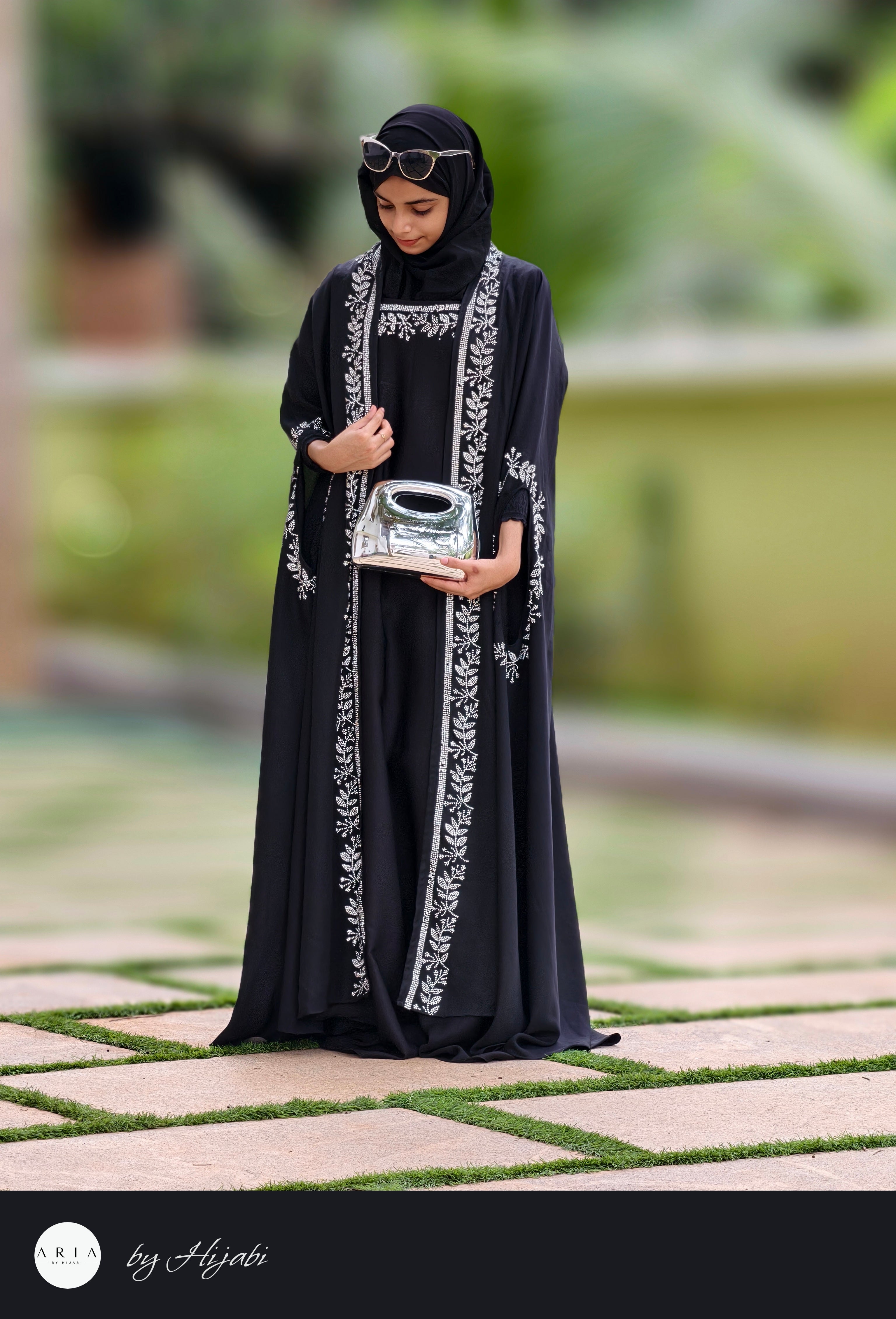 Elegant Moroccan Designer Bridal Wear Stone Work Premium Abaya