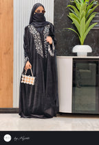 Moroccan Bridal Designer Velvet Abaya with Stone Work