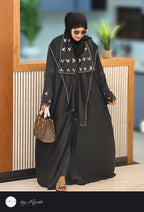 Designer Flap Lapel Stone Work Abaya