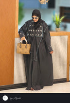 Designer Flap Lapel Stone Work Abaya