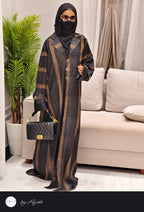Designer wear LAPEL STRIPES Abaya