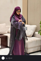 BLACK & WINE Organza Fabric – Elegant, Lightweight & Luxurious