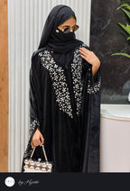 Moroccan Bridal Designer Velvet Abaya with Stone Work