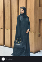 Luxury One Side Lapel Stone Work Abaya