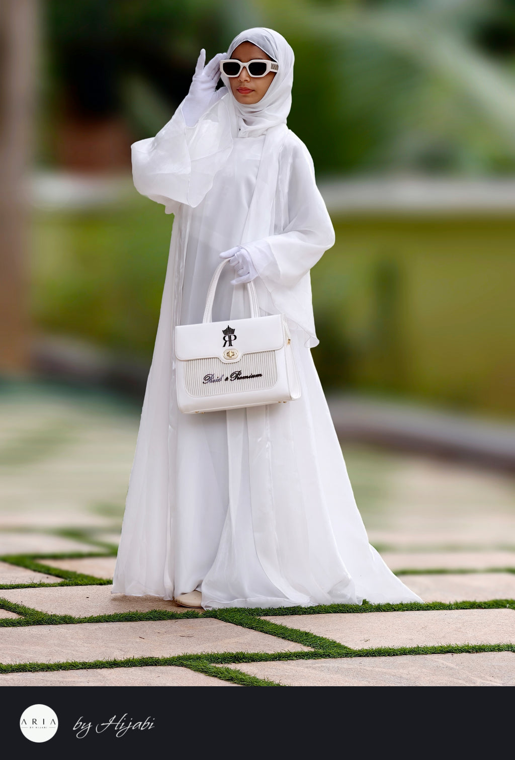 Pure White Organza Designer Abaya