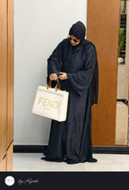 Black Stone Work Abaya