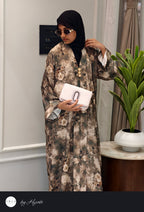 Modern Floral Printed Abaya – Luxury in Every Detail
