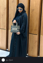 Black Stone Work Abaya – Luxury Embroidery Elegance