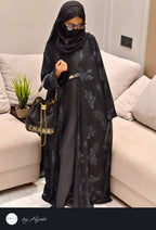 Self-Printed Floral Netted Designer Abaya