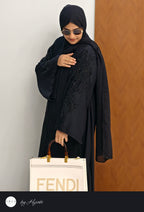 Black Stone Work Abaya