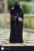 Bridal Maroon Stone Work Premium Abaya