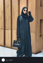 Luxury One Side Lapel Stone Work Abaya