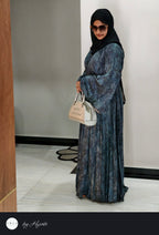 Floral Printed Frill Abaya