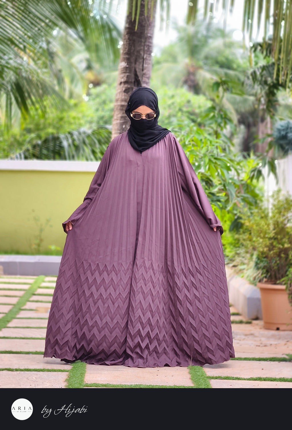 Elegant Lavender Frilled Designer Wear Abaya