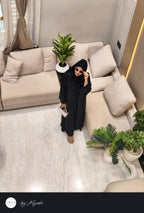 Black Designer Wear Stone Work Embroidery Abaya