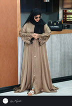Simple Stone Work Coffee Brown Abaya