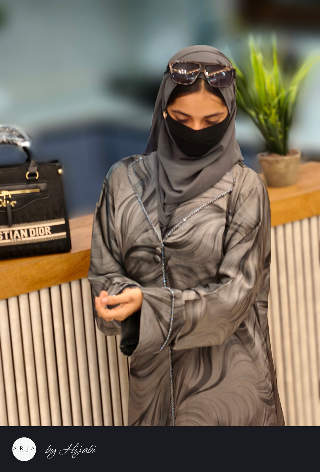 Designer Self Printed Abaya