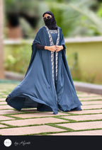 Moroccan Designer Bridal Wear Stone Work Premium Abaya bottle Green