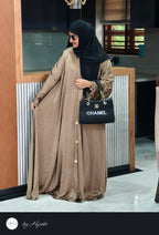 Simple Stone Work Coffee Brown Abaya