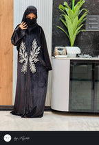 Velvet Stone Work Abaya – Luxury Designer Elegance