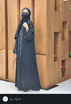 One Side Lapel Stone Work Abaya