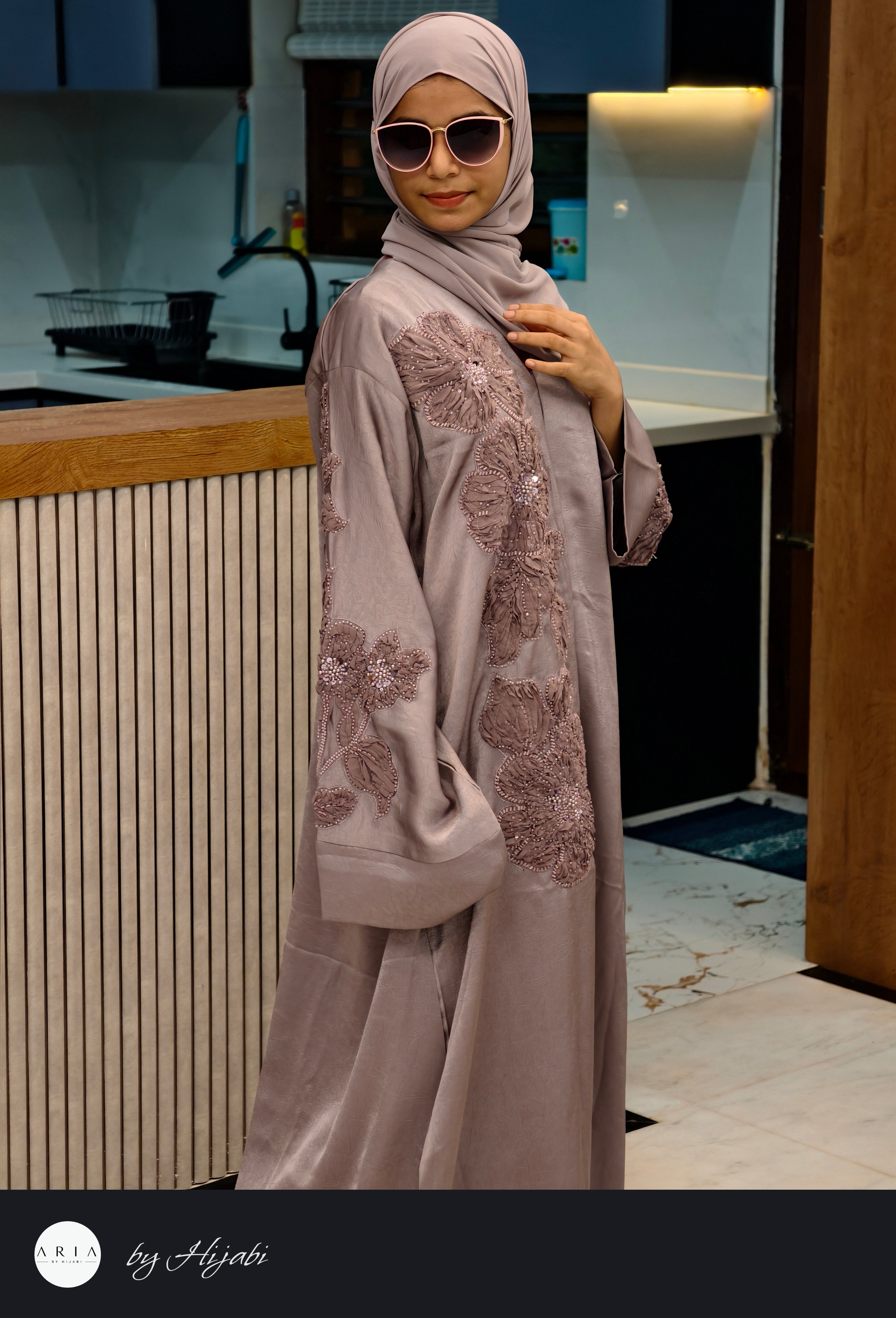 Designer Stone Work Abaya – A Statement of Modern Elegance
