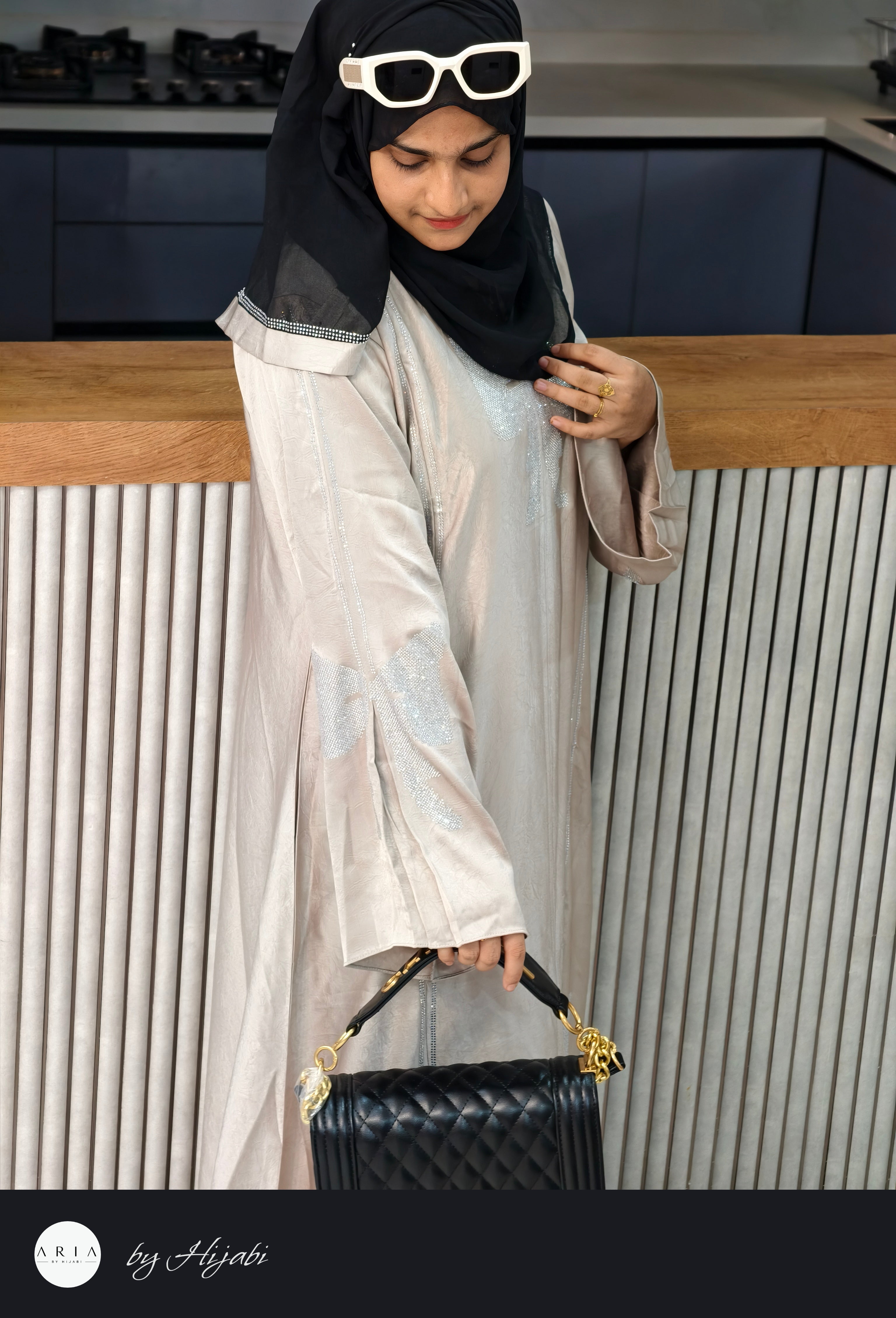 Luxury Sana Khan Inspired Butterfly Abaya