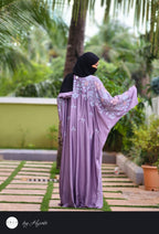 Luxury-inspired Lavender Embroidery Designer Wear Abaya