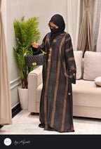 Designer wear LAPEL STRIPES Abaya
