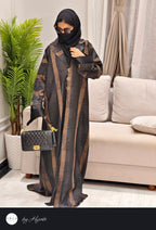 Designer wear LAPEL STRIPES Abaya