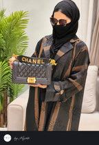 Designer wear LAPEL STRIPES Abaya