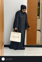 Black Stone Work Abaya