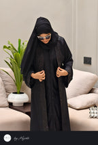Black Designer Wear Stone Work Embroidery Abaya