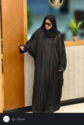 Black Stripes Stone Work Abaya