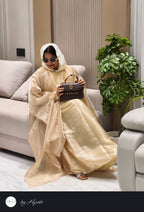 Golden Organza Satin Abaya – Inspired by GOLD FISH