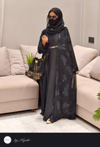 Self-Printed Floral Netted Designer Abaya